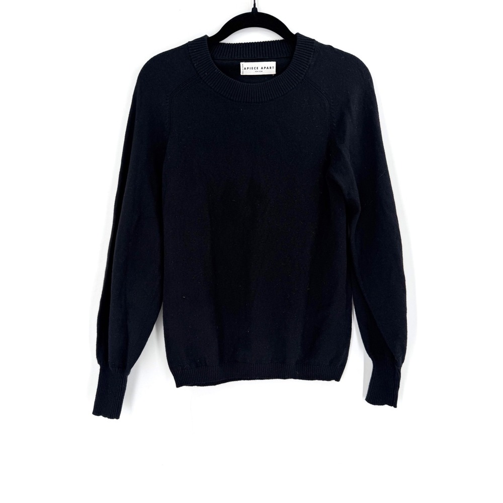 Apiece Apart Sweater Womens‎ Small Black Raglan Sleeve Crewneck Minimalist Chic